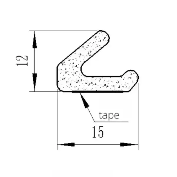 Flexible rubber corner protector with tape for furniture safety and edge protection.