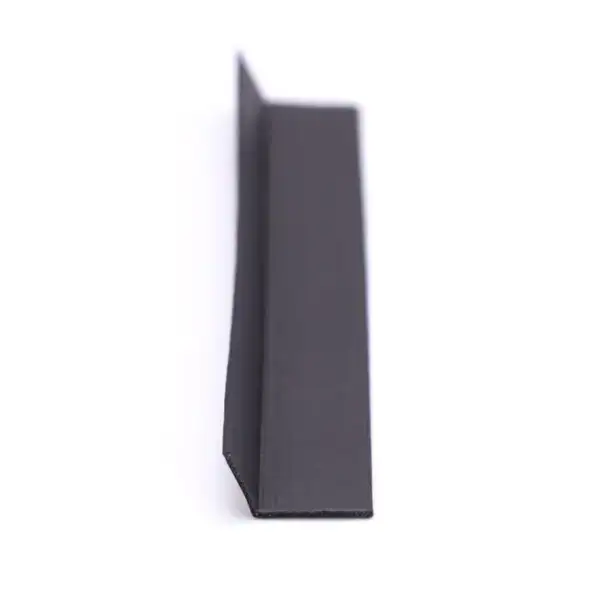 Black L-shaped metal bracket used for shelving, support, or construction projects, providing sturdy and reliable mounting solutions for various applications.
