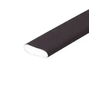 Close-up of a nail file with a black textured grip and a white abrasive surface, ideal for manicures and pedicures.