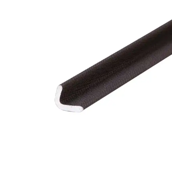 Hockey stick blade made of black carbon fiber with a white edge, designed for durability and performance. Ideal for ice hockey players seeking lightweight, high-strength equipment for better control a.