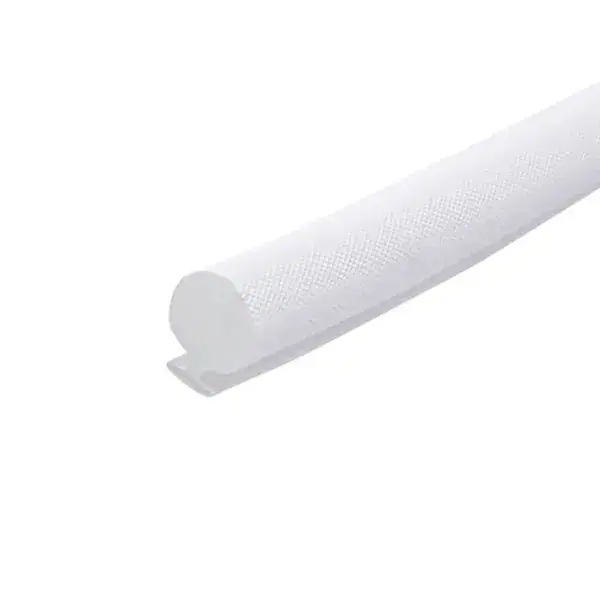 White mesh cable organizer for managing and protecting cables, ideal for office or home use, with a flexible and durable design.
