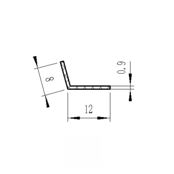 Metal L-bracket with detailed measurements, ideal for structural support and DIY projects.