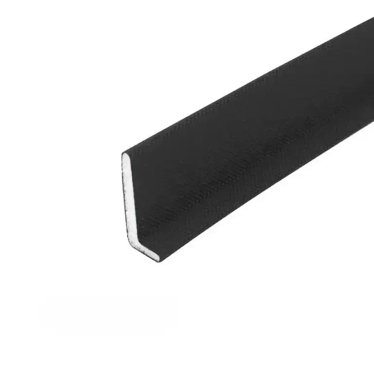 Close-up of black rubber edge trim used for sealing and protecting door edges in industrial and commercial applications.