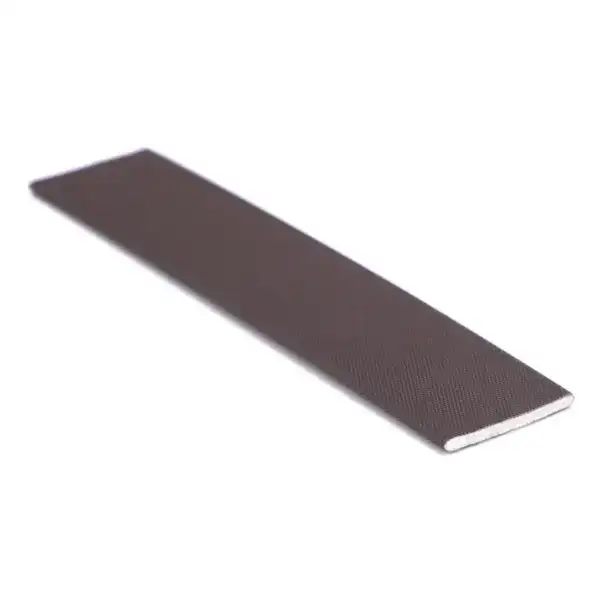 Black yoga mat with textured surface for fitness and stretching routines, ideal for home or gym use.