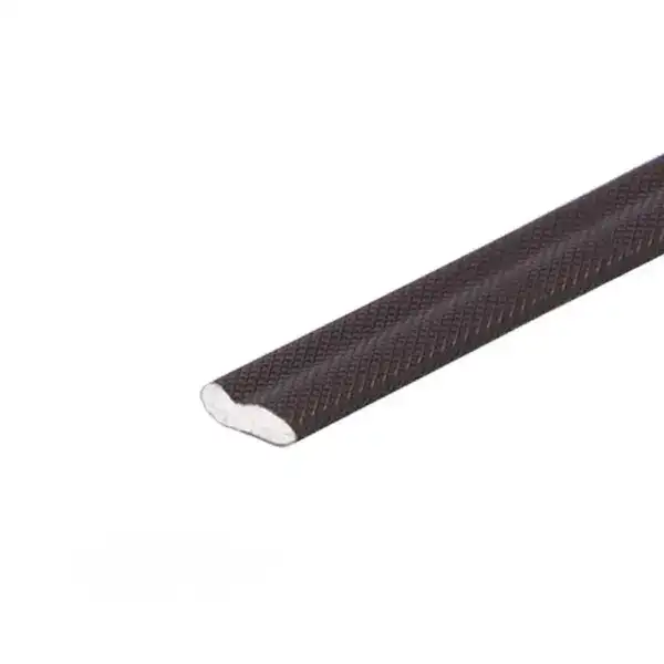 Close-up of a black textured flexible cable or wire, suitable for electronic or electrical applications.