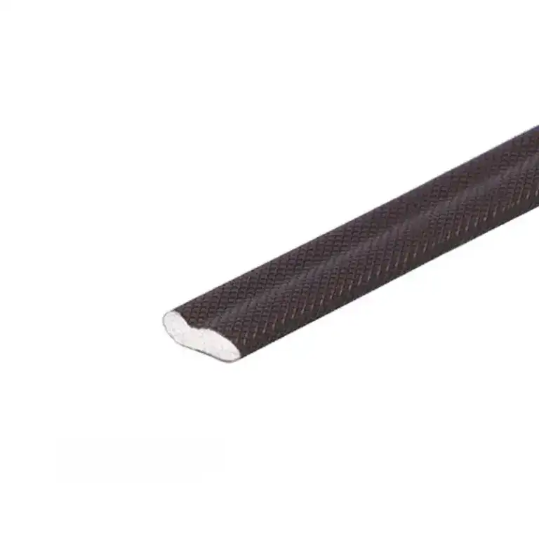 Close-up of a black textured flexible cable or wire, suitable for electronic or electrical applications.