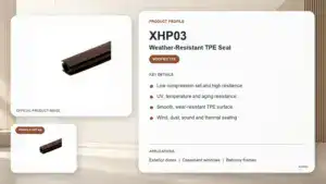 Close-up of Weather-Resistant TPE Seal for aluminum, timber, and uPVC window frames, highlighting its durability and weather resistance.